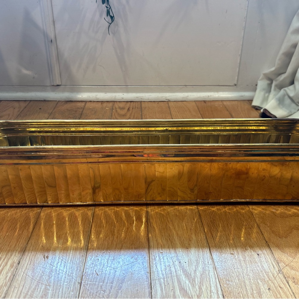 Vintage LONG Unique Brass Planter Trough Flower Pot